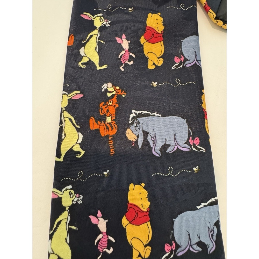Disney Pooh Mens Necktie Blue Pointed Tie Winnie The Pooh And Friends - Picture 3 of 5